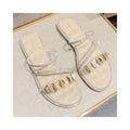 Water Diamond Sandals Women s Fairy Style Flat Bottom 2025 Summer New Style Fashionable and Beautiful Women s Dress Cool Slippers for Outer Wear