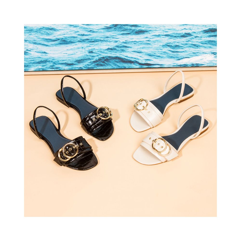 Cut size clearance 2026 spring summer versatile casual flat shoes fairy style Roman sandals Bohemian style image 3