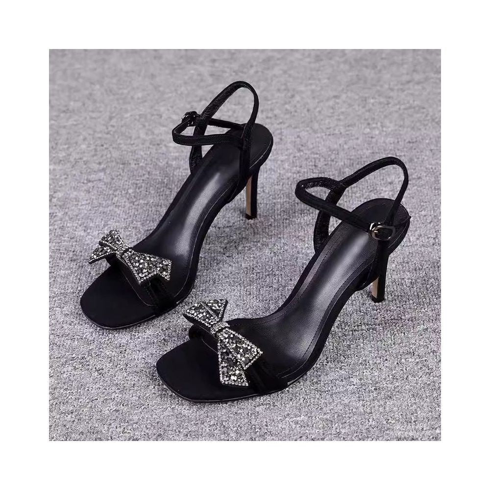One word strap internet famous sandals for women 2025 new summer versatile fashion fairy style French fish mouth high heels