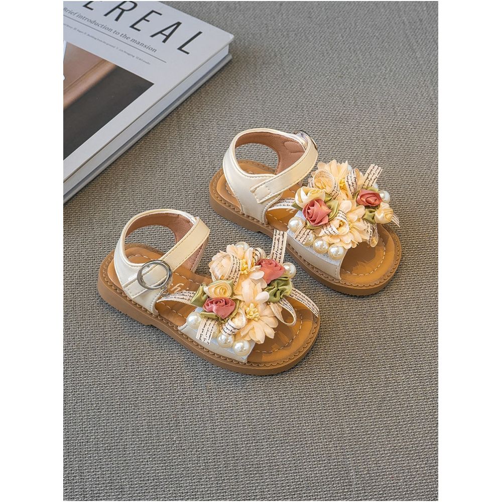 2025 Summer New Girl s Flower Sandals Fairy Style Princess Shoes Children s Baby Shoes Soft soled Beach Shoes Fashionable image 1