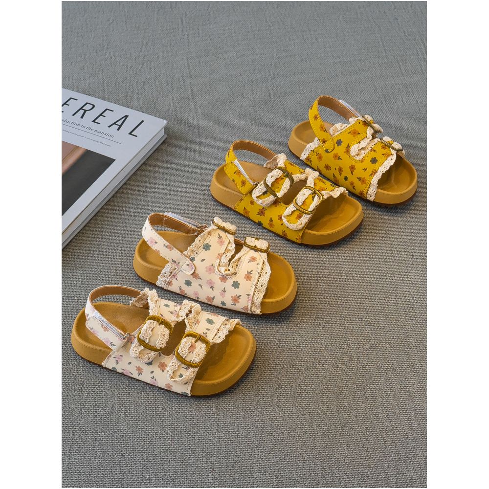 Girls Sweet Princess Shoes Non slip Sandals 2025 Summer New Collection Children s Open toed Beach Shoes Soft soled Casual Shoes Trendy image 0