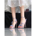 Sheepskin Edition French Bow Strap with Skirt Sandals for Women 2025 New Beautiful Light Purple High Heels image 0