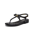 Bestu 2025 Summer New Fashionable and Comfortable Soft Bottom Strap Sandals with Toe Clipping for Women B9601BL5