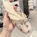 CHONGER u0026KAMEI25 Summer New Butterfly Knot Pearl Mill Shoes Women s Bag Head Half Slippers Low Heel Sandals