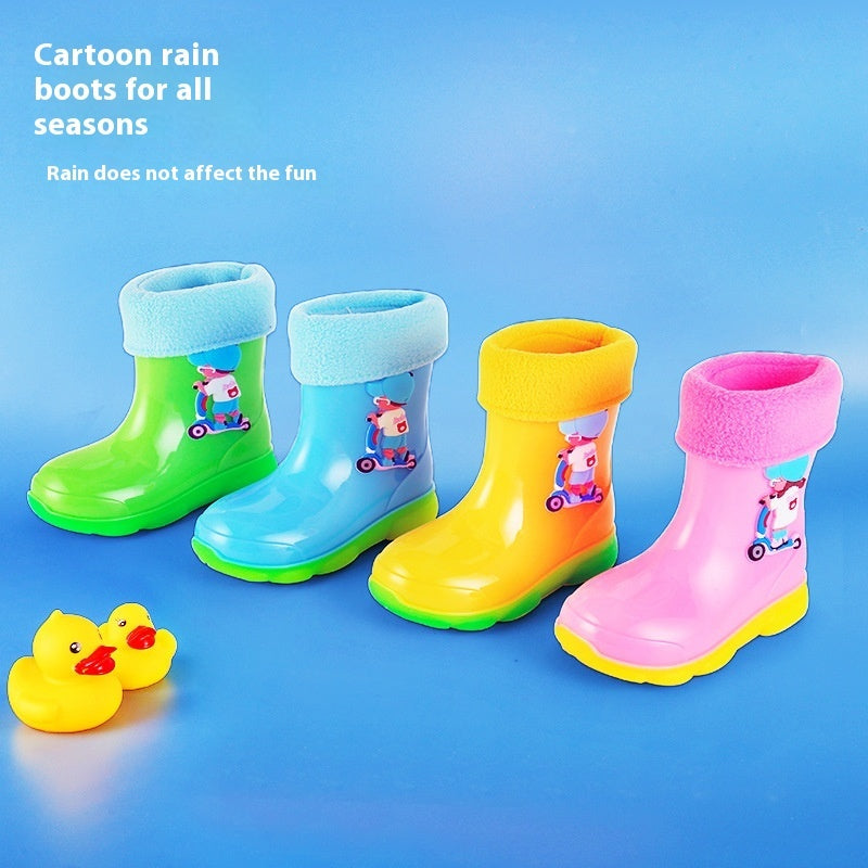 Non-slip Waterproof Detachable Velvet Children's Rain Boots