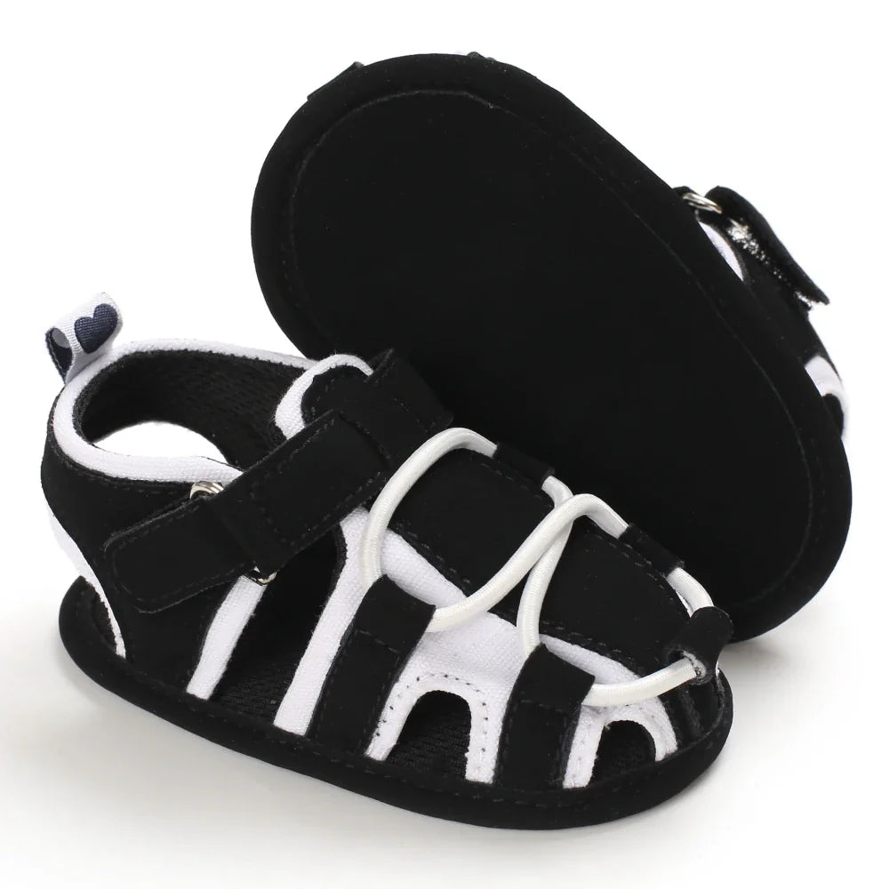 VALEN SINA Summer New Kids Newborn Baby Boys Fashion Summer Soft Crib Shoes First Walker Anti Slip Baotou Sandals Shoe