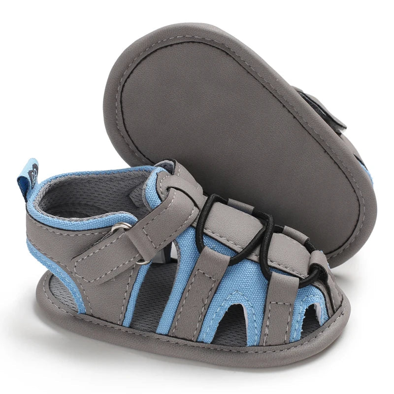 VALEN SINA Summer New Kids Newborn Baby Boys Fashion Summer Soft Crib Shoes First Walker Anti Slip Baotou Sandals Shoe