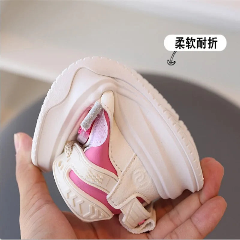 2025 Autumn Winter New Children's Sports Shoes Girls' Baby Shoes Casual Board Shoes Boys' High Top Basketball Shoes