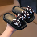 Kids Slippers Spring Autumn Girls Fashion Bow Wear Wear Non-slip Home Slippers Outside Home Thick Bottom Beach Sandals Slippers