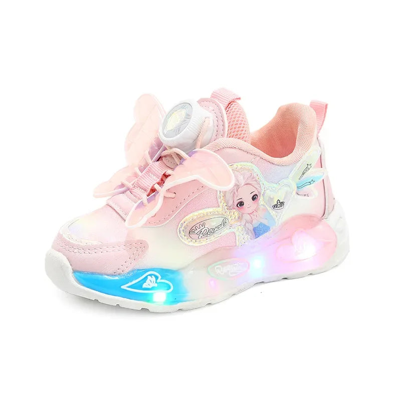 New Disney kids frozen princess cute Casual shoes non-slip soft bottom sports shoes for girl gift eu size 21-30