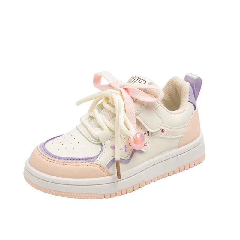 2025 Sweet Girls Skate Shoes Princess Style Kids Casual Shoes Soft Bottom Non-slip Autumn New Children Sports Shoes Comfortable