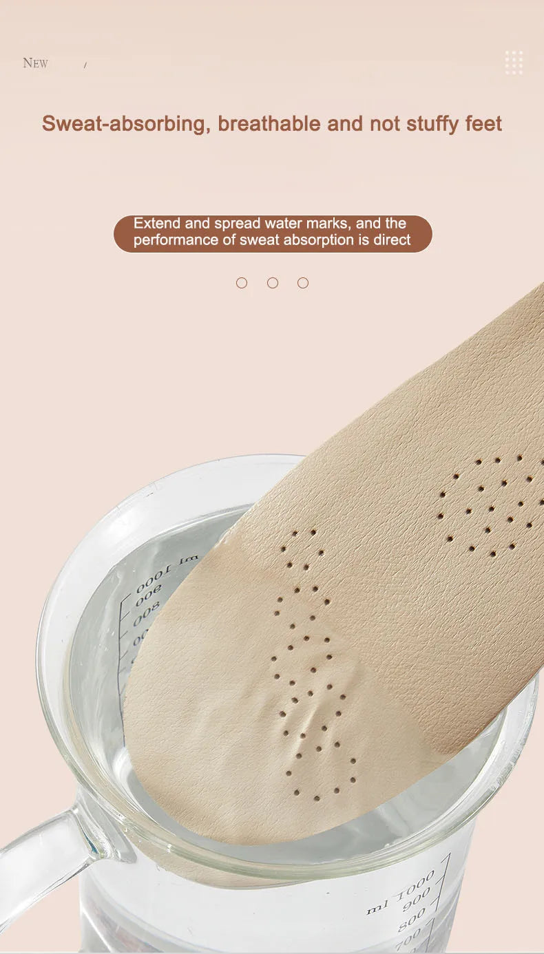 Leather Latex Sports Insole Cowhide Insoles for Shoes Arch Support Shoe Pads Shock Absorbing Plantar Fasciitis Template Inserts