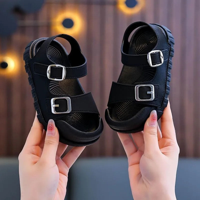 Summer Kids Sandals Casual Soft Sole Anti-Slip Sandals for Boys Girls Solid Color Durable Toddler Beach Sandals 2-12 Years