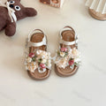 Girls' Sandals Princess Shoes Flower Design Elegant Temperament Sandals 2025 Summer New Baby Soft Bottom Breahable Beach Shoes