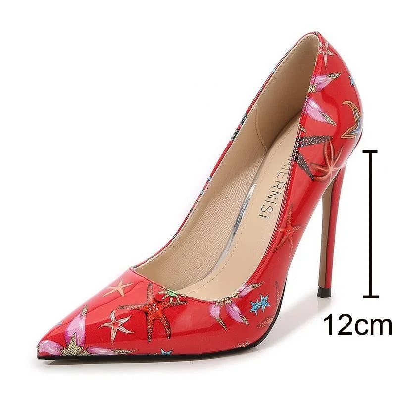 Women Starfish High Thin Heel Shoes Pointed Stiletto Pumps for Office Nightclub Party Pub Wedding Banquet Model Cross Dressing