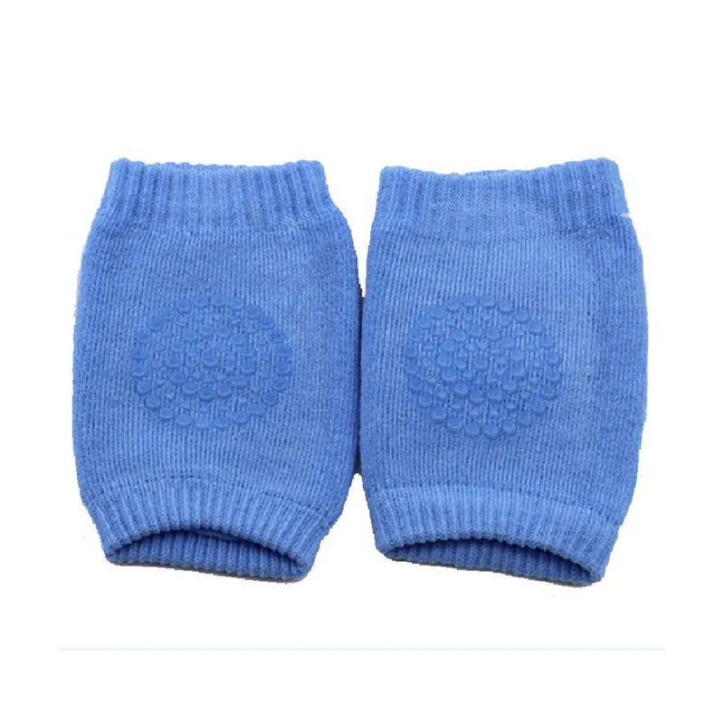 1 Pair Baby Knee Pads Cotton Crawling Elbow Pads Safety Knee Pads Leg Pads Blue