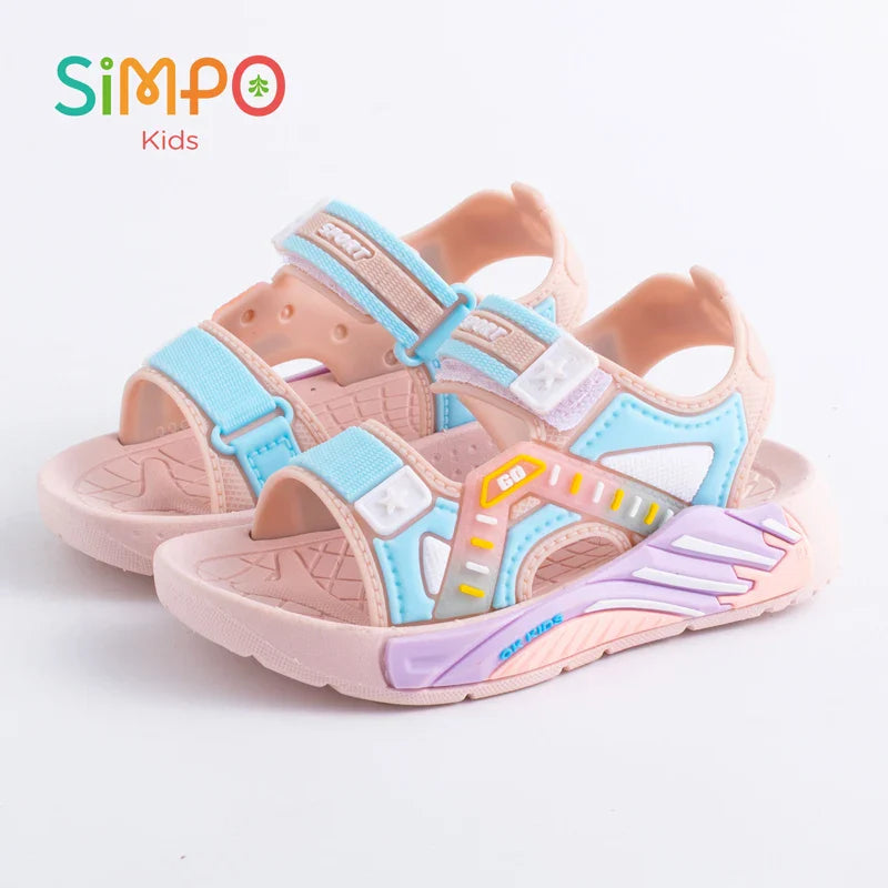 One Pairs of Summer Kids' Sandals Unisex Soft Bottom Casual Beach Shoes for Primary School Students