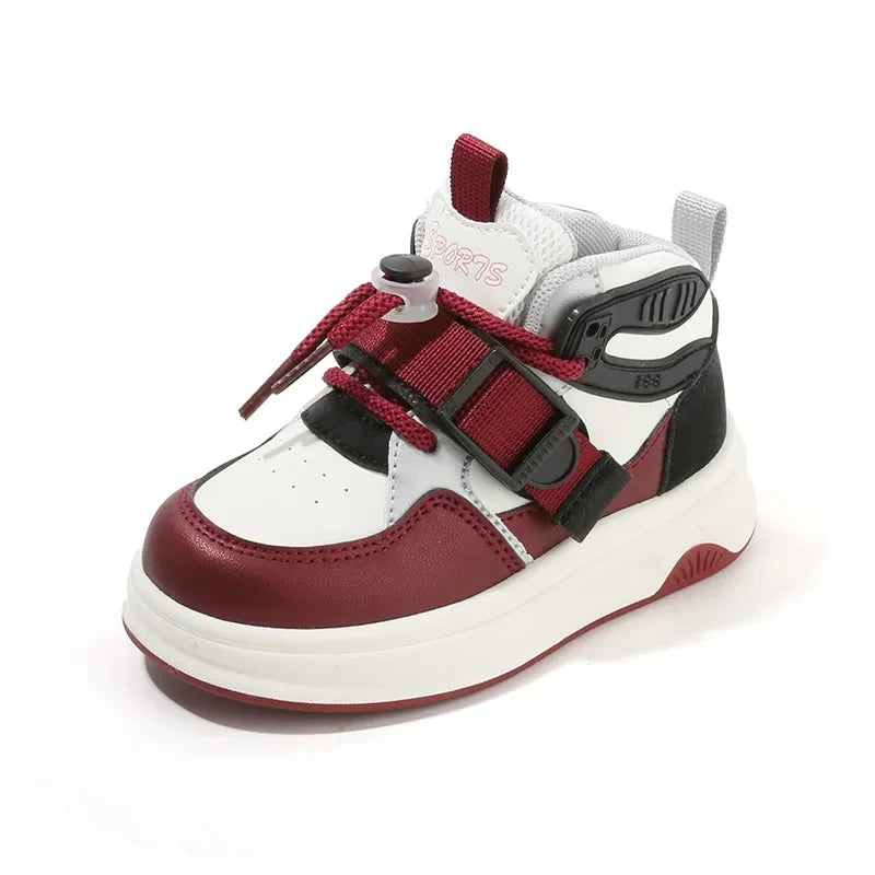 Kid Sneakers 2025 Spring Autumn Boys Causal High Top Sneakers Girls School Versatile Children's Chunky Basketball Shoes Non-slip