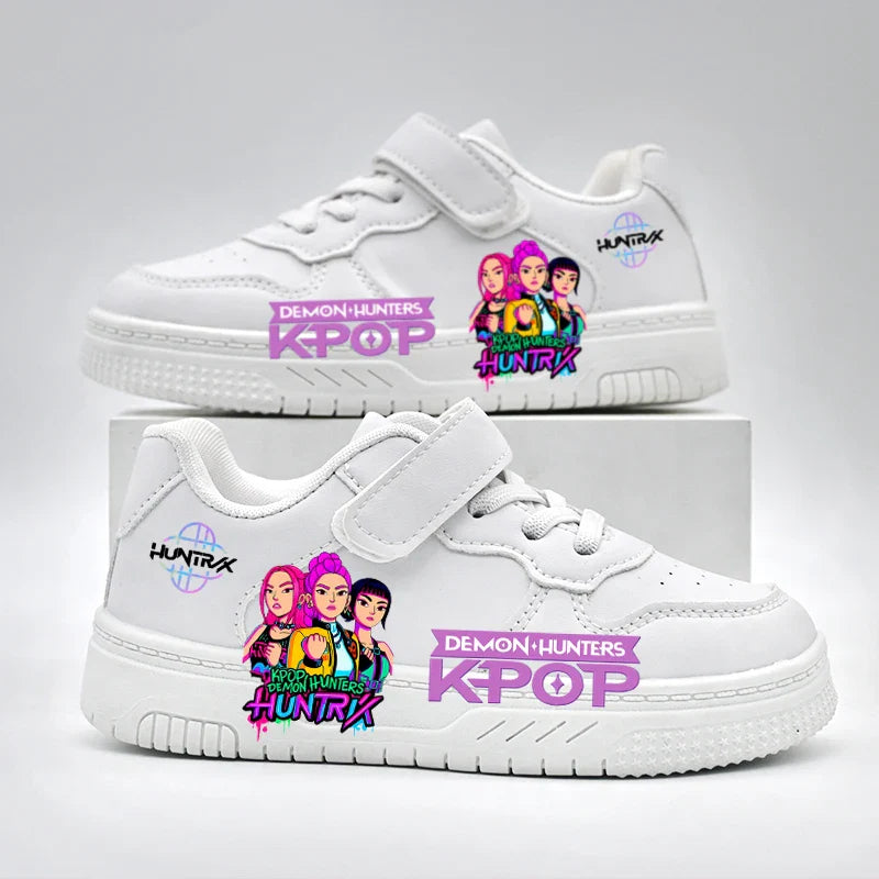 Kids Fashion Casual Shoes Children's New Design KPOP White Sport Shoes Boys Girls Anti-slip Outdoor Breathable Student Sneakers