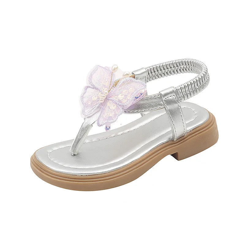 New Children's Summer Princess Shoes Baby Breathable Toe-Loop Butterfly Sandals Kids Beach Shoes Fashion Girls Princess Shoes