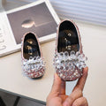 Luxury Girl Shoes Rhinestone Sweet Children Princess Leather Shoes 2025 New Performance Versatile Kids Causal Flat Ballet Shoes