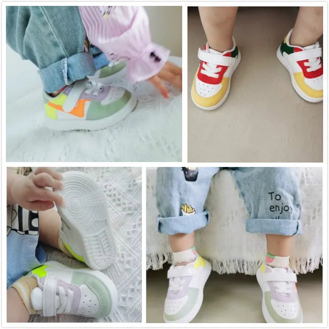 Baby Shoes Infants Boys Girls Childrens Sneakers Kids Baby Shoes Leather Shoes Soft Soles Flat Childrens Sports Shoes Fashion