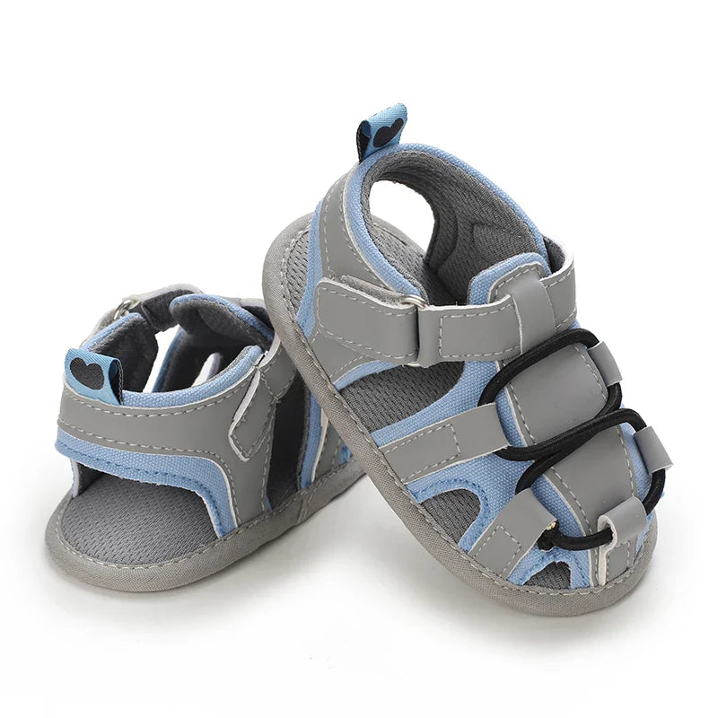 Casual Solid Color Breathable Sandals For Baby Boys Lightweight Comfortable Anti Slip Sandals For Indoor Outdoor Spring/Summer