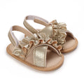 Golden 0-18M Baby Girl Sandals With Butterfly Bow High-Quality Soft Sole Anti Slip Exposed Toe Summer Outdoor First Walking