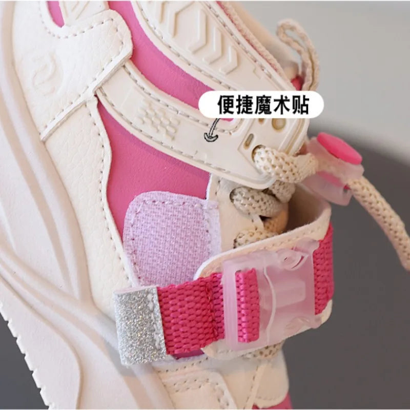 2025 Autumn Winter New Children's Sports Shoes Girls' Baby Shoes Casual Board Shoes Boys' High Top Basketball Shoes
