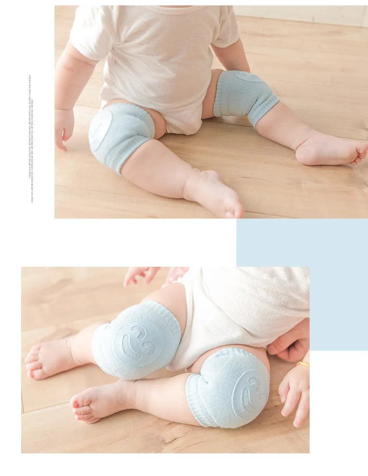 1 Pair Baby Knee Pads Cotton Crawling Elbow Pads Safety Knee Pads Leg Pads Blue