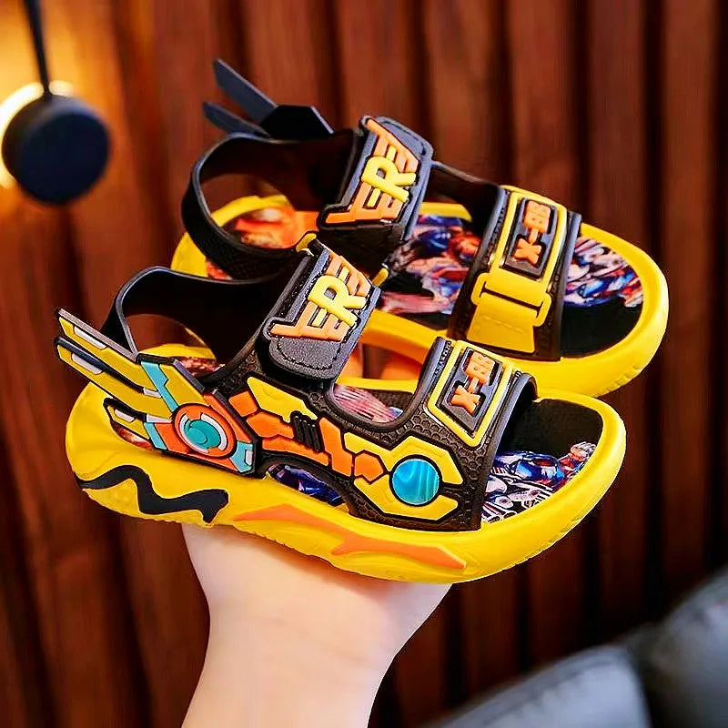 Vibrant Anime-Inspired Open-Toe Sandals for Boys - Breathable, Wear-Resistant, and Comfortable for All Seasons - Perfect for Cas