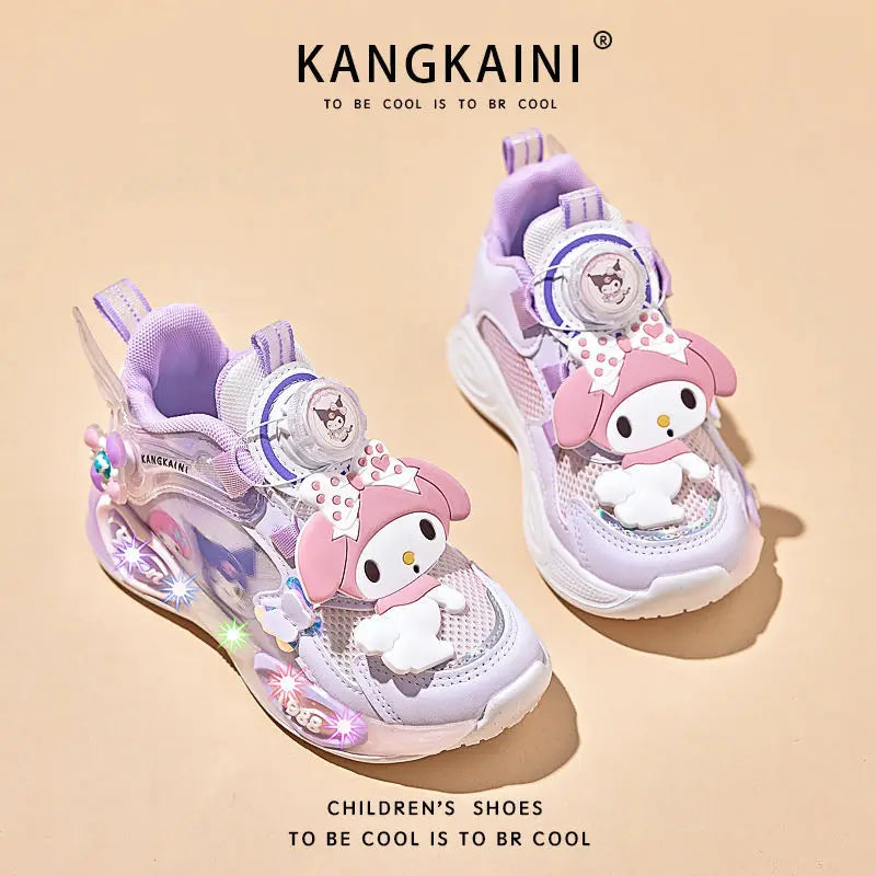 Kids'Casual Shoes Sneakers Mesh For Girls Cartoon My Melody Breathable Anti-slip Soft Bottom Pruple Pink Size 26-35