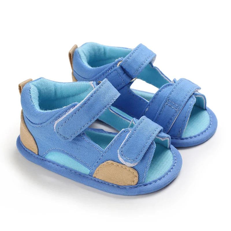 VALEN SINA Summer New Kids Newborn Baby Boys Fashion Summer Soft Crib Shoes First Walker Anti Slip Baotou Sandals Shoe
