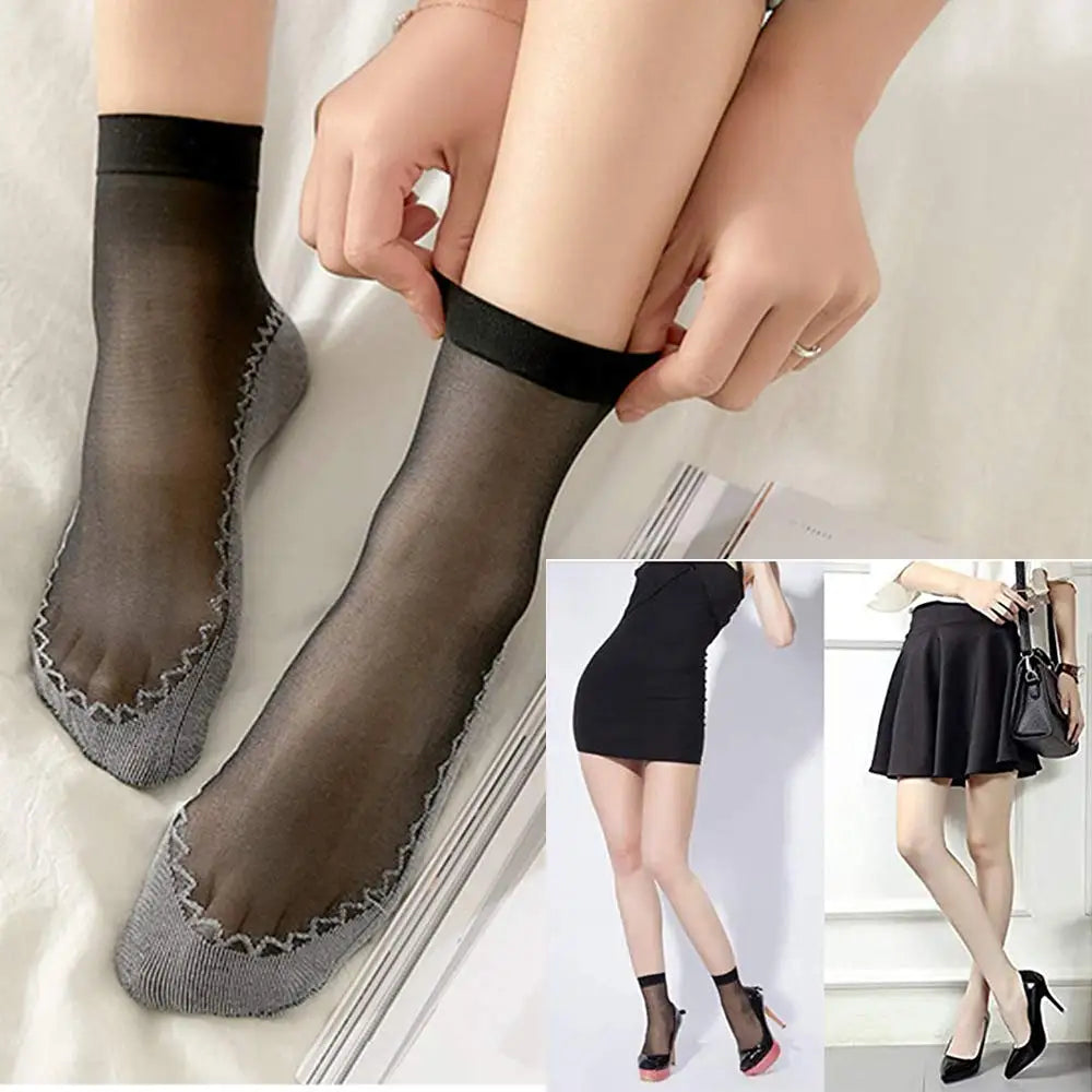10 Pairs Women Socks Soft Socks Woman Summer Ultrathin Breathable Sock Casual Lightweight Female Transparent Boat Socks