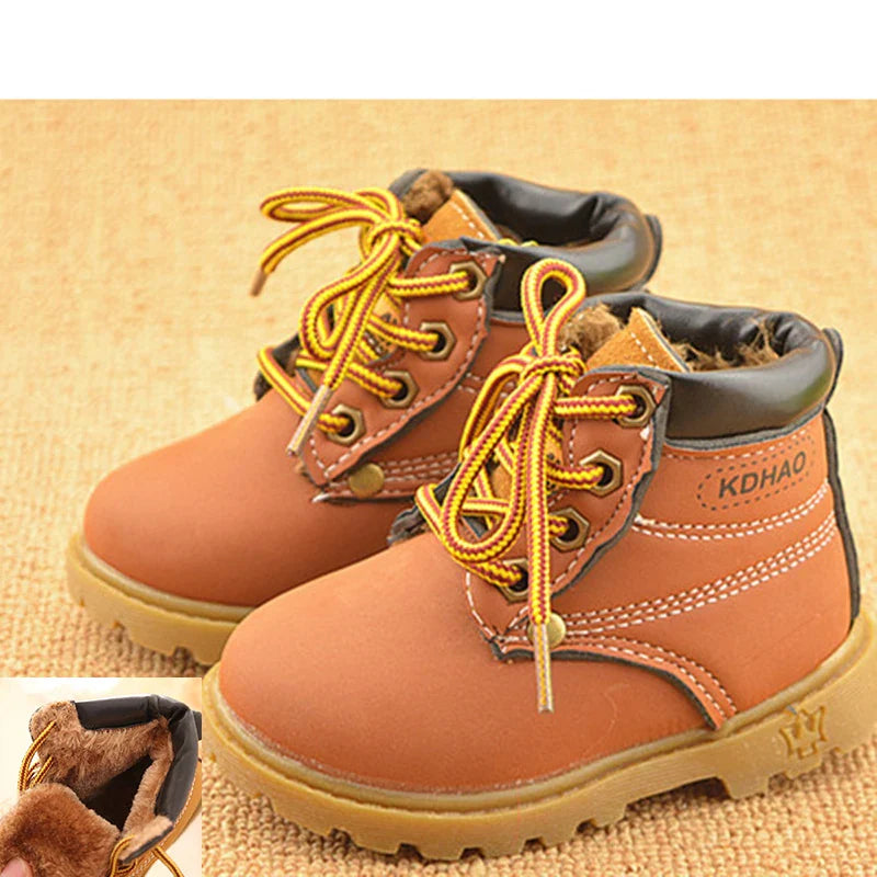 Autumn Winter Baby Boots Toddler Fashion Boots Kids Shoes Boys Girls Snow Boots Girls Boys Plush Fashion Boots Shoes Size