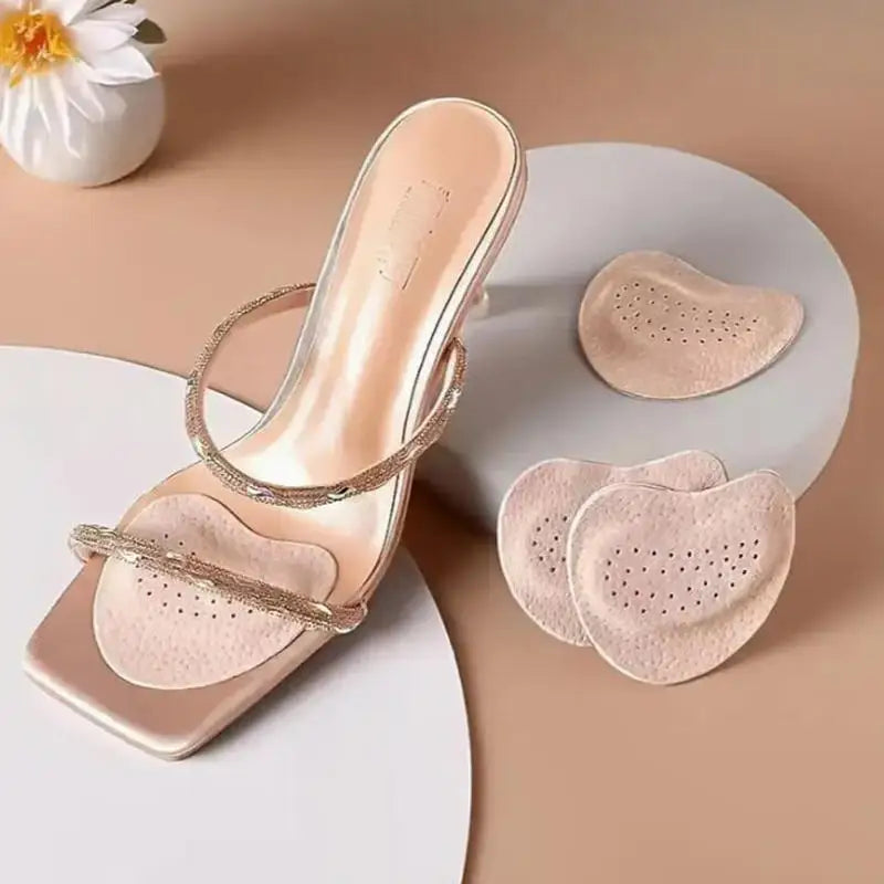 2Pairs Sandals Anti-slip Stickers Forefoot Pad Women High Heels Pain Relief Insert Insoles Toe Cushion Foot Care Shoes Pad