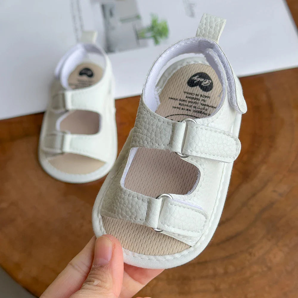 Baby Boys Girls Summer Sandals Closed-Toe Infant Soft Rubber Sole Outdoor Shoes for Toddler First Walkers