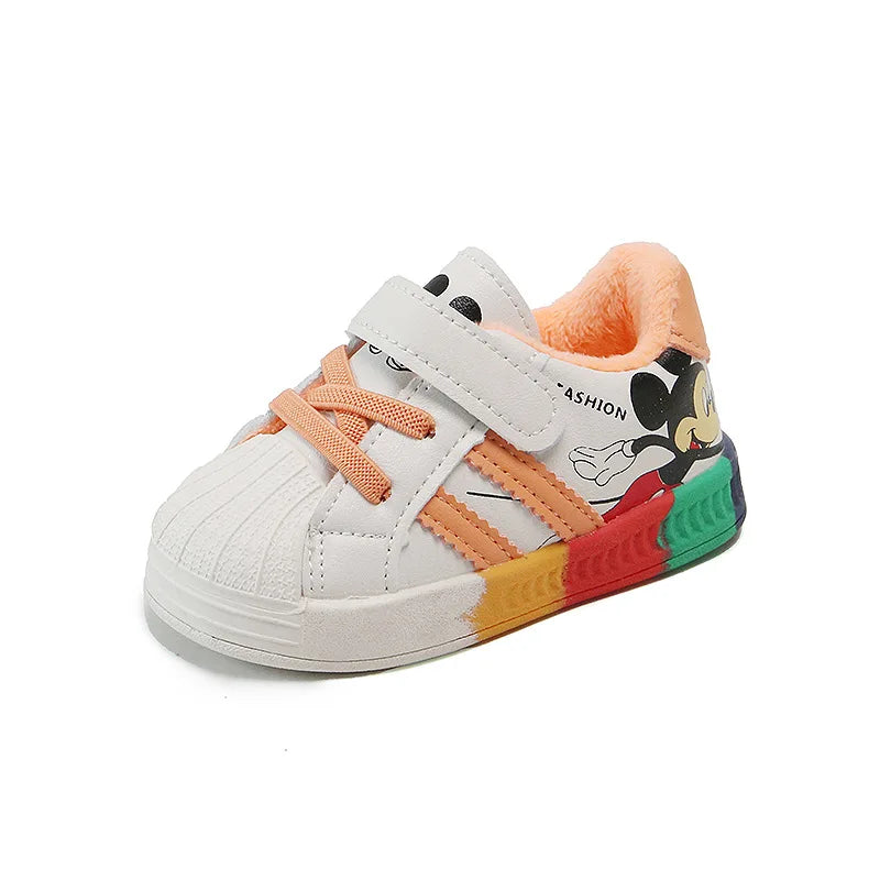 Mickey Minnie Children Casual Shoes Girls Boys Sneakers Kids Breathable Soft Sport Shoe Baby Toddler Outdoor Sneaker Spring