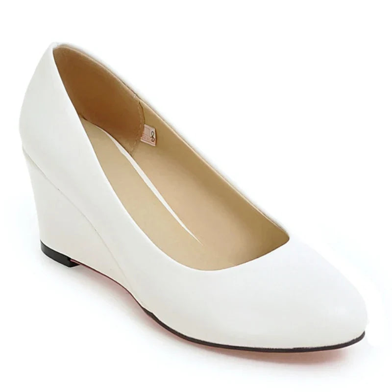 Classic Women's Wedge Heels Shoes Fashion Pink Black White Blue Wedges Party Wedding Office Shoes Ladies Dress Pumps Spring 2025