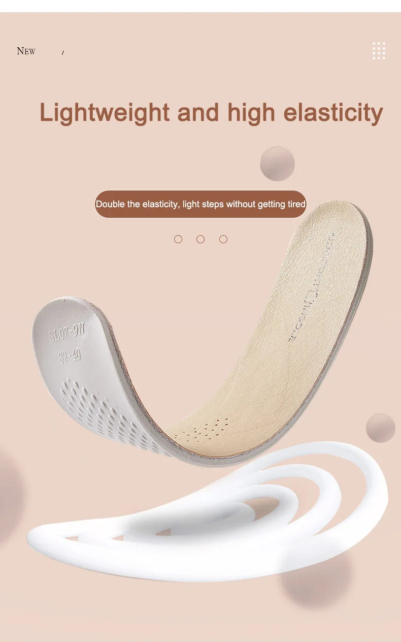Leather Latex Sports Insole Cowhide Insoles for Shoes Arch Support Shoe Pads Shock Absorbing Plantar Fasciitis Template Inserts