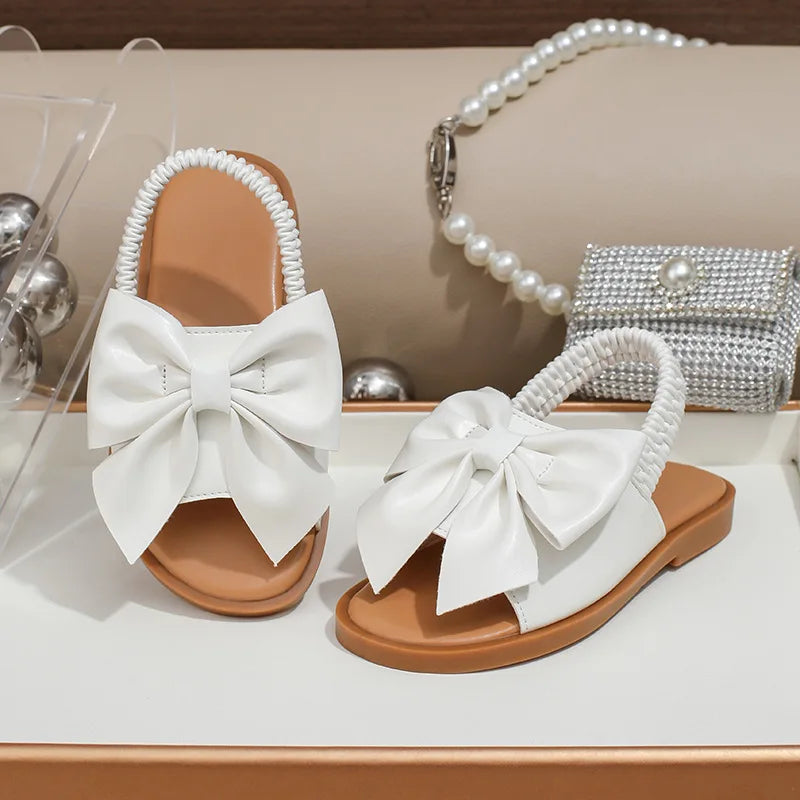 Simple Kids Sandals Summer New Style Girls' Shoes Fashionable Child Slippers Anti Slip Girls Sandals Bow Girls' Slippers