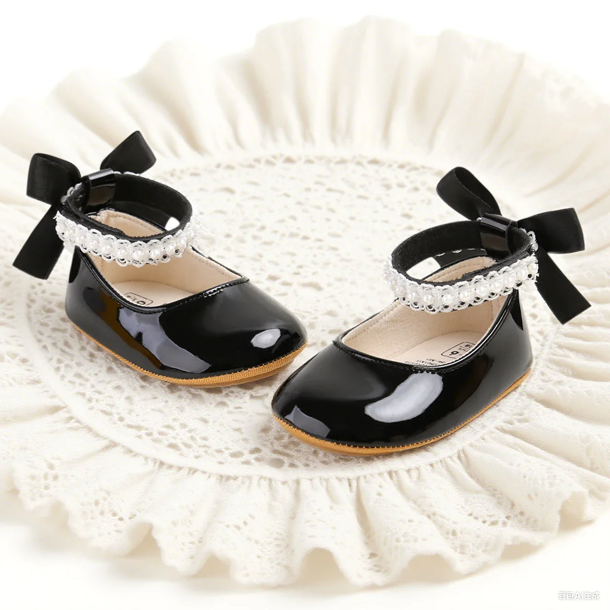 Infant Baby Girls Mary Jane Flats Bow Non-Slip Soft Sole Princess Toddler First Walkers Sneaker Wedding Dress Dancing Shoes