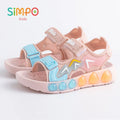Children' Fashion Sport Sandals Geometric Patterns Breathable Wear-resistant Soft Shoes With Adjustable Velcro For Boys & Girls