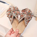 Sweet Girl's Slippers Flower Pearl Elegant Blue Orange Children Sliders Leisure Peep Toe 26-36 Light Slip-on Kids Summer Shoes