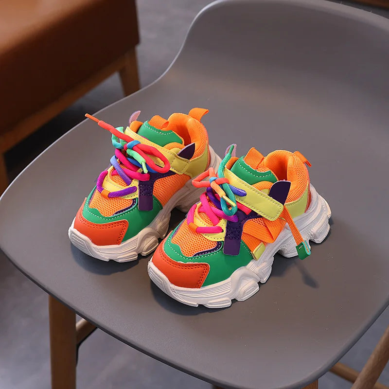 Light Soft Sole Children Shoe Anti Slip Girl Shoe 2025 Spring Autumn New Style Sport Shoes Mesh Top Boy Shoes Versatile Kid Shoe