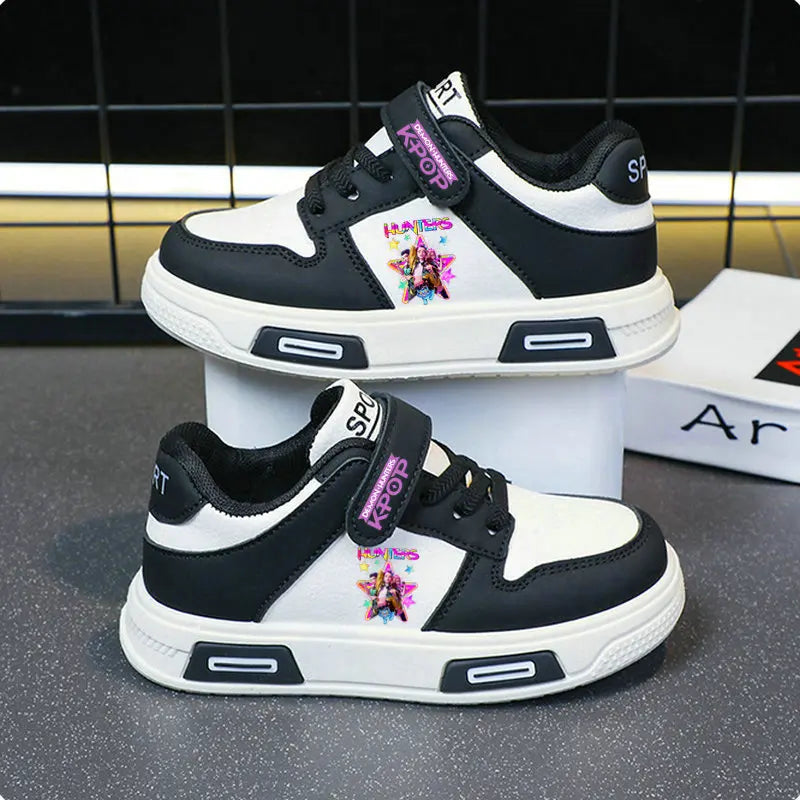 Kpop Demon Hunters Kids shoes Children Sneakers For Girls Shoe Autumn White Shoe Casual Running Shoe Anti Slip Soft Sole Tenis