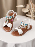 Fashion Children's Sandals 2025 Bohemian Shoes Hook Loop Comfortable Beach Sandals Random Beads Color