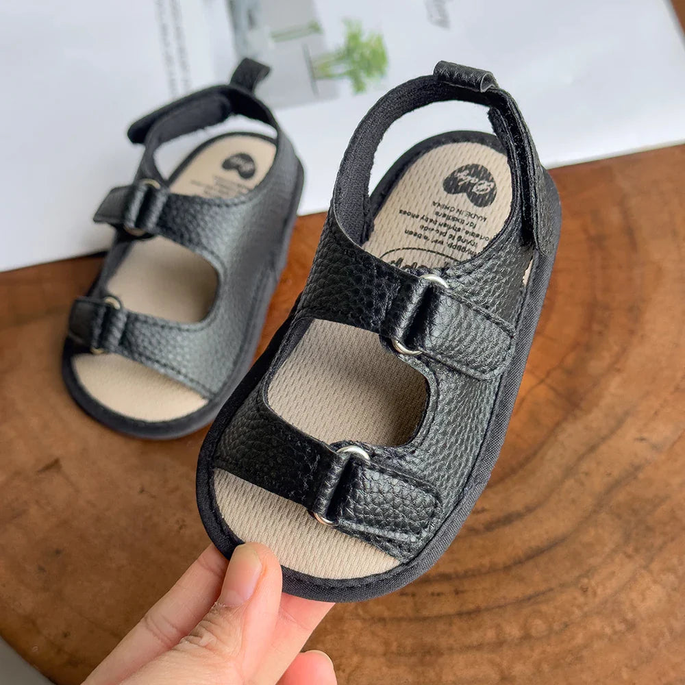 Baby Boys Girls Summer Sandals Closed-Toe Infant Soft Rubber Sole Outdoor Shoes for Toddler First Walkers