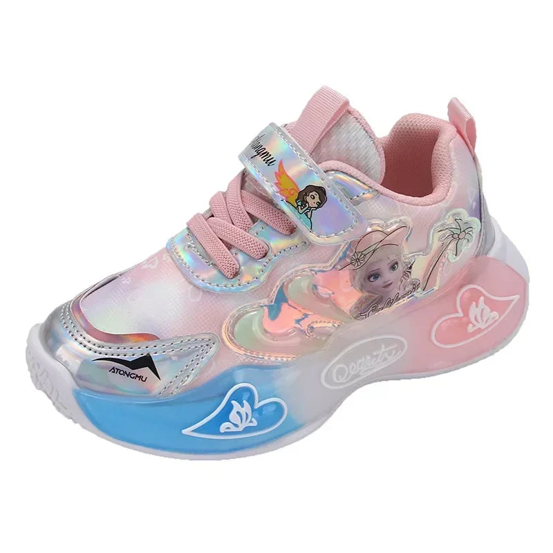 Girls' shoes 2023 autumn and winter new versatile waterproof leather cotton shoes for baby girls and princess shoes for middle