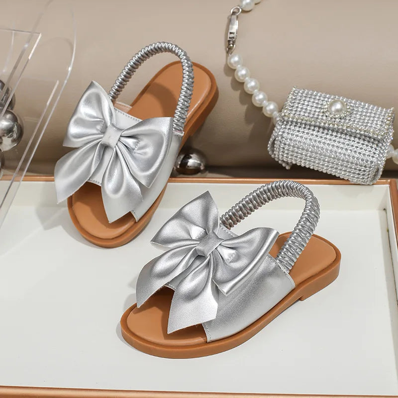 Simple Kids Sandals Summer New Style Girls' Shoes Fashionable Child Slippers Anti Slip Girls Sandals Bow Girls' Slippers